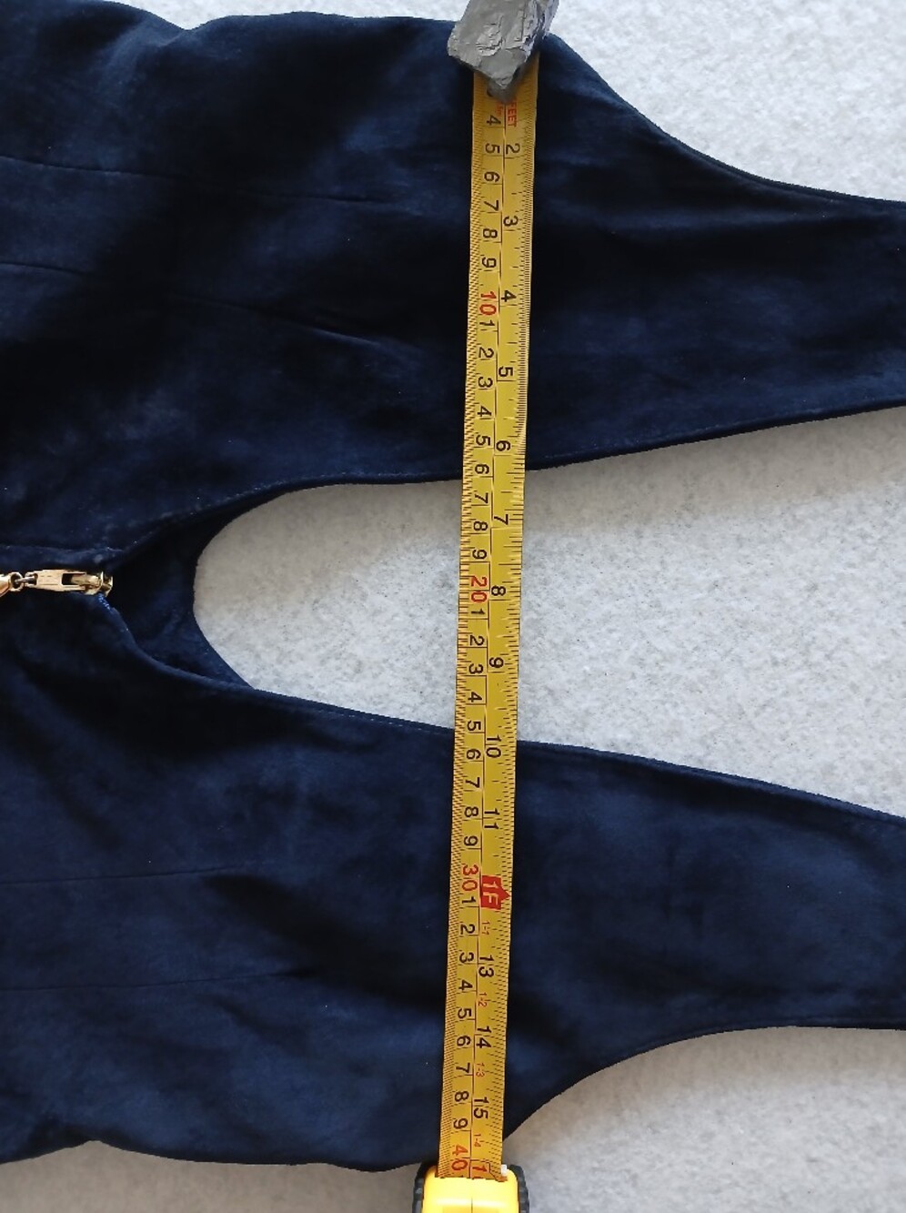 Danier Suede Vintage 90's Navy Pinafore Romper - Picture 11 of 16